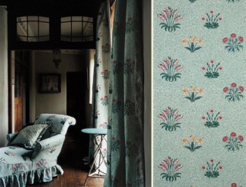 WILLIAM MORRIS LILY EMBROIDERY FABRIC